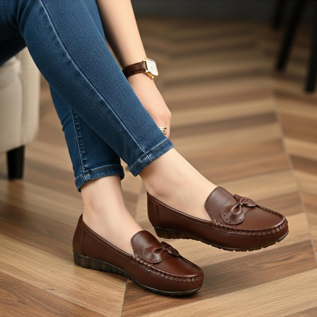 LEATHER LADIES LOAFER CHK